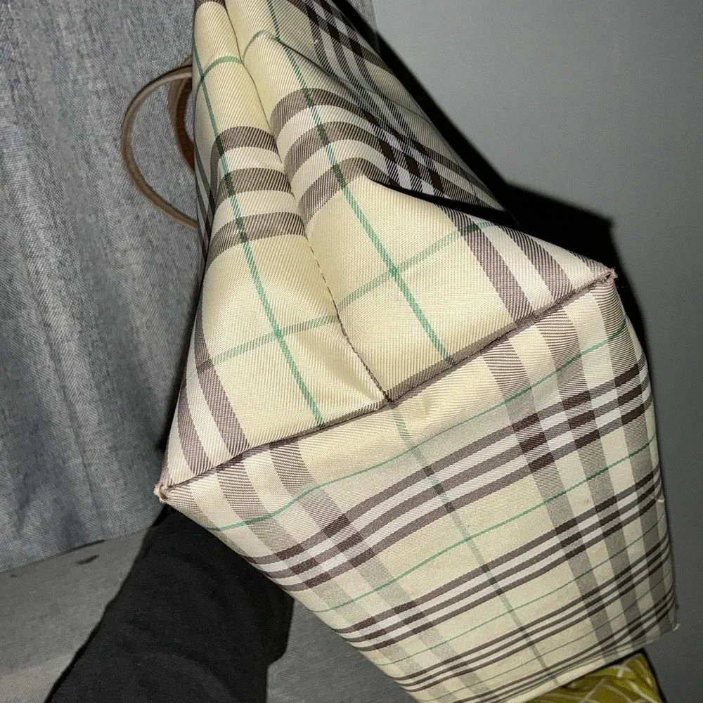 Burberry London Nylon Tote Bag Nova Check Beige Shopper‎ Minimalist Brown Green